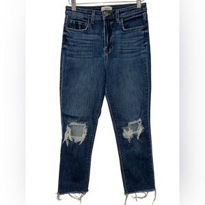 L’agence Audrina High Rise Straight Distressed Crop Jeans Woman’s Size 27